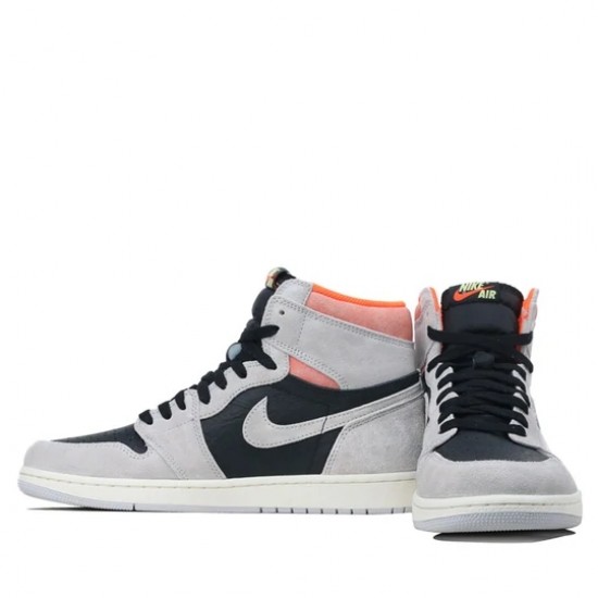 Scarpe Jordan 1 Retro High Neutral Grey Hyper Crimson Uomo/Donna AJ1 555088-018