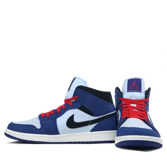 Scarpe Jordan 1 Mid Deep Royal Blue Black Donna/Uomo AJ1 852542-400