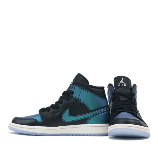 Scarpe Jordan 1 Mid "Iridescent Black" Uomo/Donna AJ1 BQ6472-009