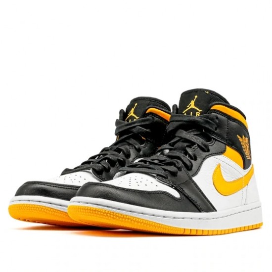 Scarpe Jordan 1 Mid Laser Orange Black Donna/Uomo AJ1 CV5276-107