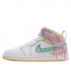 Scarpe Jordan 1 Mid "Paint Drip" Donna AJ1 DD1667-100