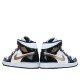 Scarpe Jordan 1 Mid Patent Black White Gold Donna/Uomo AJ1 852542-007