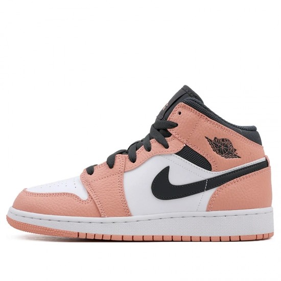 Scarpe Jordan 1 Mid Pink Quartz Donna/Uomo AJ1 555112-603