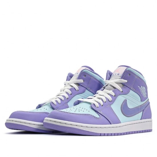 Scarpe Jordan 1 Mid Purple Aqua Donna/Uomo AJ1 554725-500