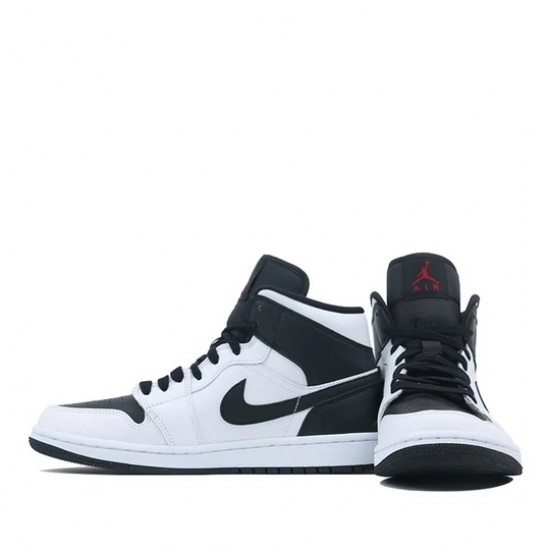 Scarpe Jordan 1 Mid Reverse Black Toe Donna/Uomo AJ1 BQ6472-101