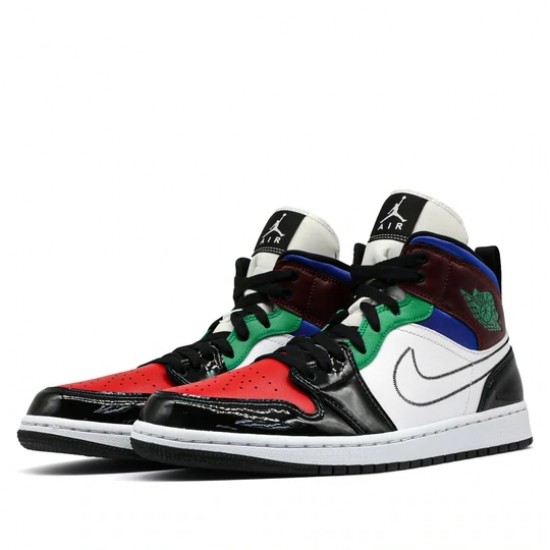 Scarpe Jordan 1 Mid SE Black White Multi-Color Donna/Uomo AJ1 DB5454-001