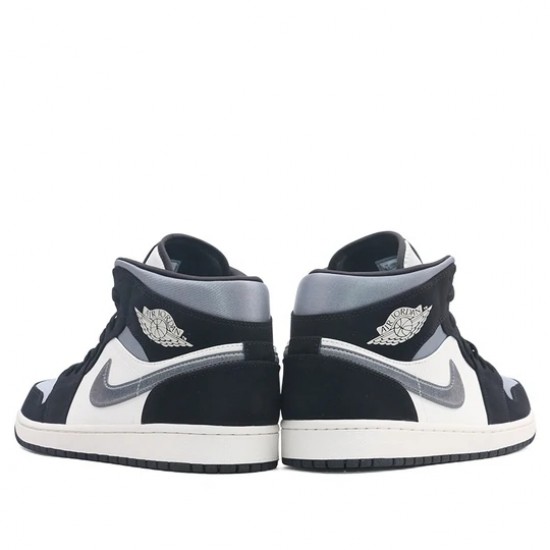 Scarpe Jordan 1 Mid Satin Grey Toe Uomo AJ1 852542-011