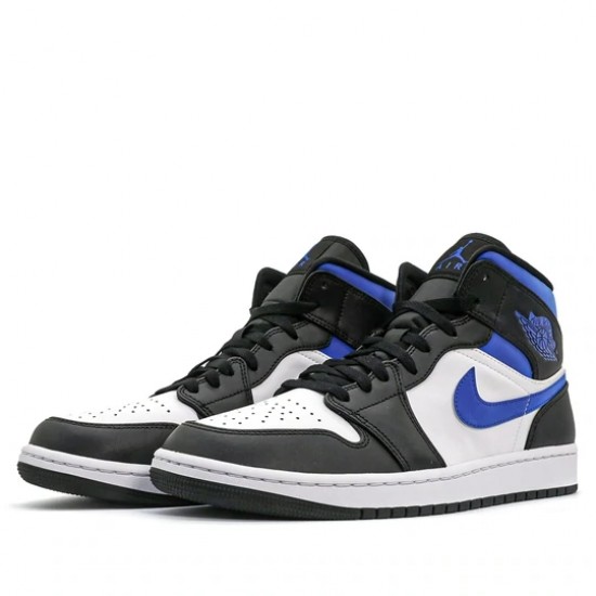 Scarpe Jordan 1 Mid White Black Racer Blue Uomo/Donna AJ1 554724-140