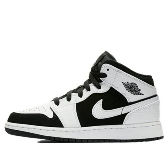 Scarpe Jordan 1 Mid White Black Donna/Uomo AJ1 554725-113