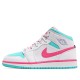 Scarpe Jordan 1 Mid White Pink Green Soar Donna AJ1 555112-102