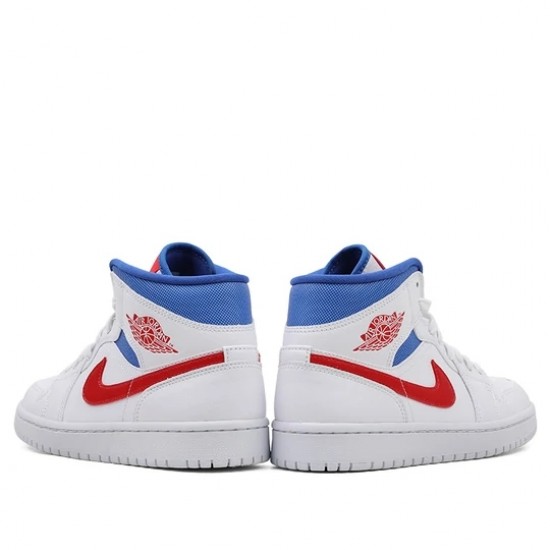 Scarpe Jordan 1 Mid White Red Royal Donna/Uomo AJ1 BQ6472-164