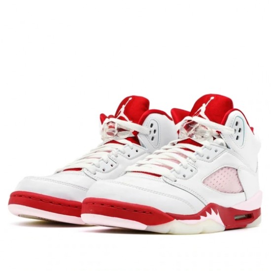 Scarpe Jordan 5 Retro White Pink Red Uomo/Donna AJ5 440892-106